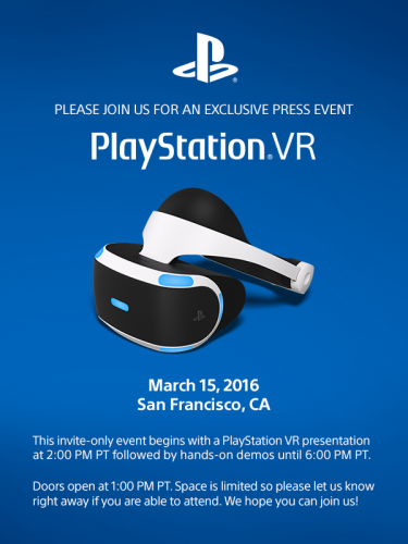 PlayStation VR GDC Press